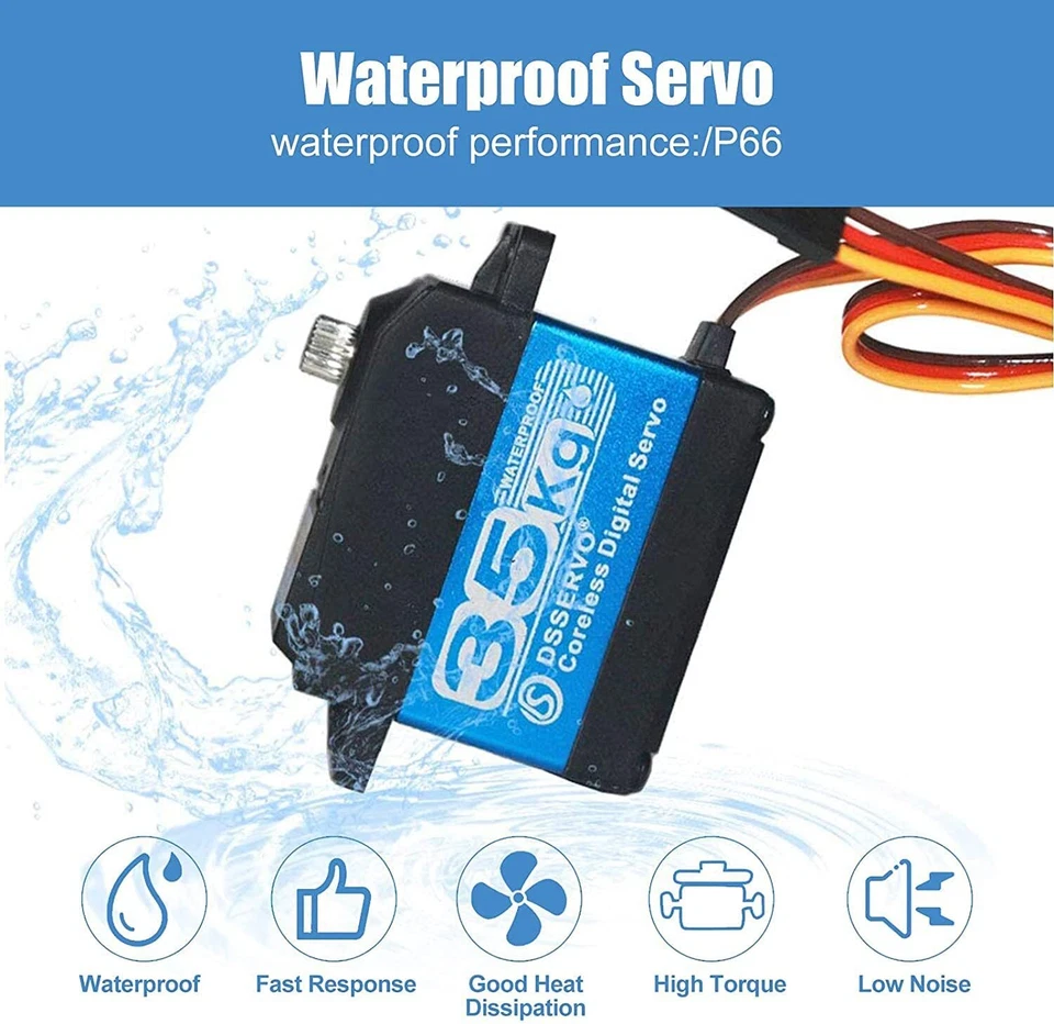 Servo digitale DS3235 Coreless 35KG 7.4V | Acciaio inossidabile, impermeabile... - Immagine 4 di 4