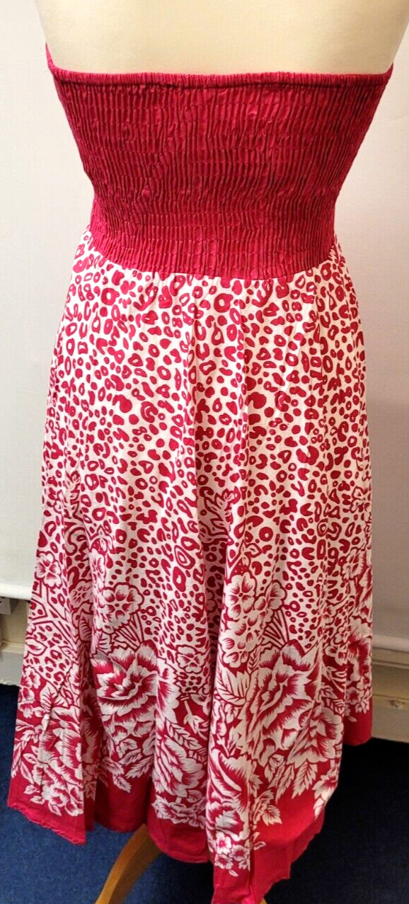 Pistachio 2 in 1 Dress and Skirt UK-Small Red/White 100% Cotton New with Tags image 2