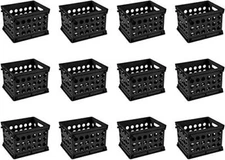 Sterilite 16959012 Mini Crate Black 12 Pack