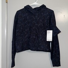 NWT Athleta Printed Farallon Sweatshirt Stratum Camo Navy Size XXS