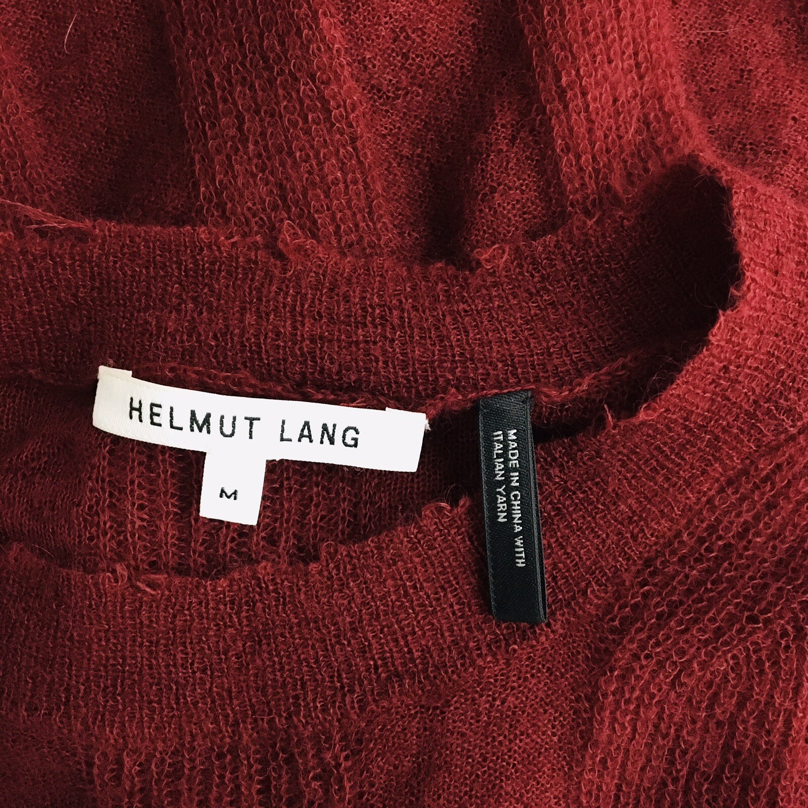 Helmut Lang Womens Medium Sweater Wool Blend Raw … - image 3