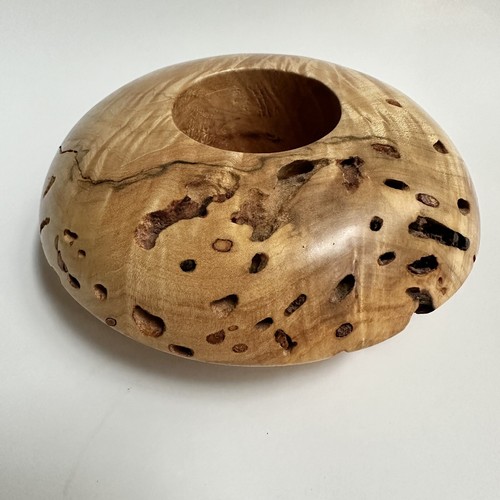 Jarrón David Walsh con soporte votivo de madera torneado a mano Ikebana hecho en Noruega arte burl de colección - Imagen 22 de 24