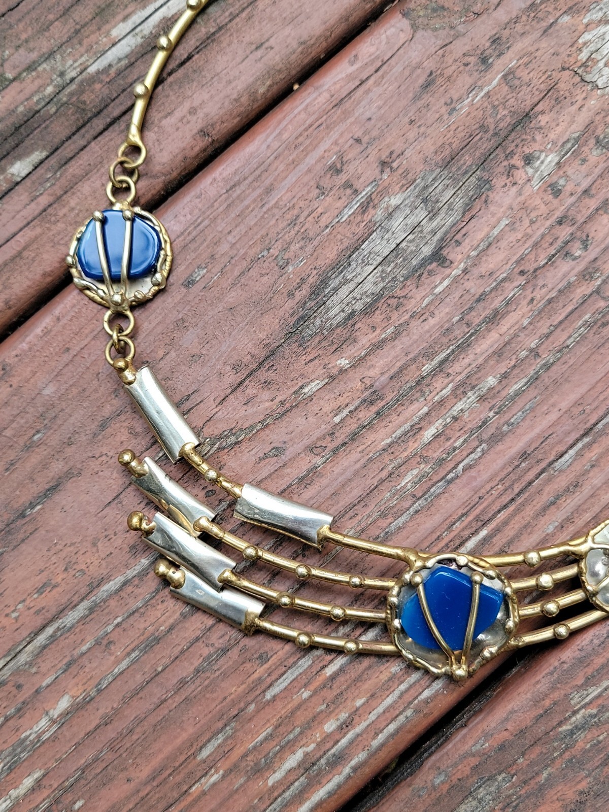 Brutalist Abstract Collar Bib Statement Necklace … - image 4