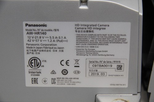 Panasonic AW-HR140 Full HD Integrated Outdoor PTZ Camera With 20X Zoom - Picture 8 of 10
