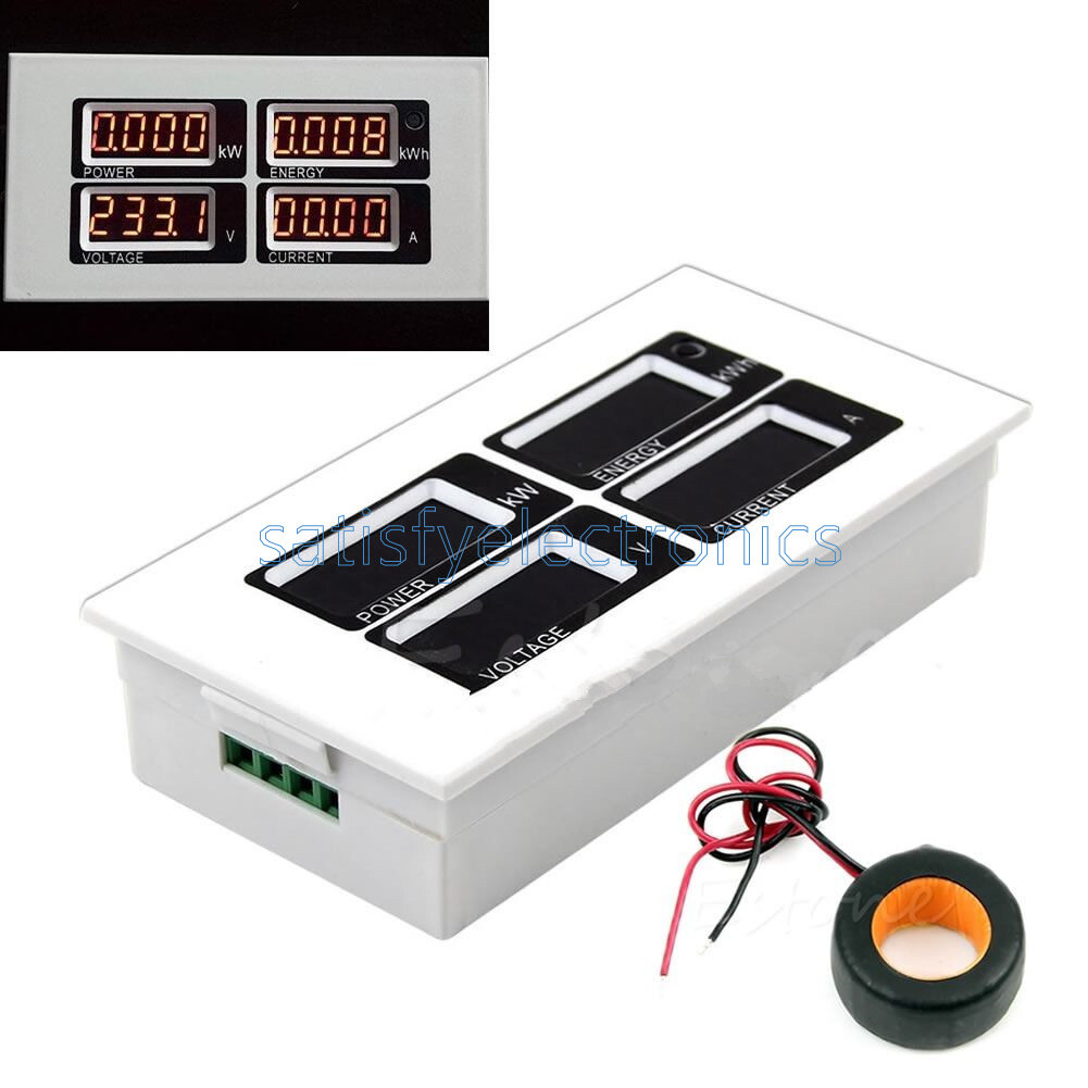AC 110V 220V Digital 100A watt power meter volt amp Ammeter 