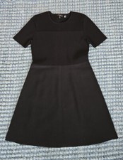 EUC NEW WITHOUT TAG  THEORY BLACK FLARE DRESS OTTOMAN KNIT SIZE L MSRP 425