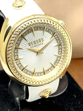 Versus by Versace Women's Watch VSPHF2921 Gold Case White Leather Band 38mm