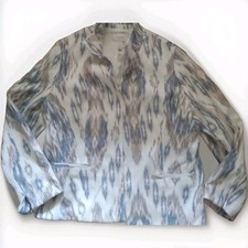 Women's Chico's Spring Ikat Sher Jacket Open Front Long Sleeve Lined Size 2 L