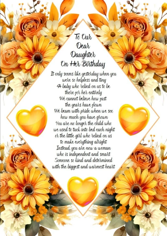 PICTURE THIS NEW DESIGN To OUR Dear Daughter On Her Birthday A5 Card for Her Birthday Love