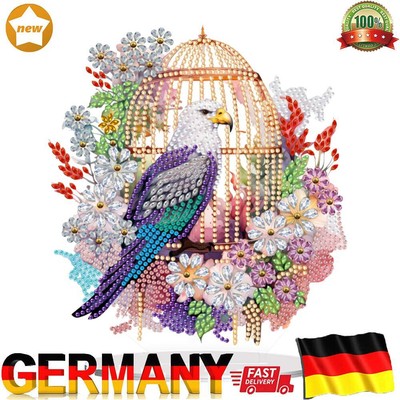 Round+Special Shape Desktop Diamond Art Kits Flowers Bird Cage for Office Decor