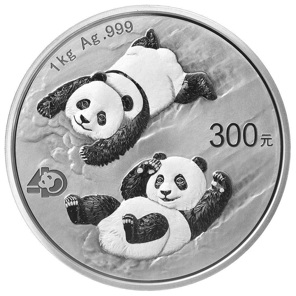 Silbermünze 1kg China Panda 40 Jahre 2022 - im Etui - PP