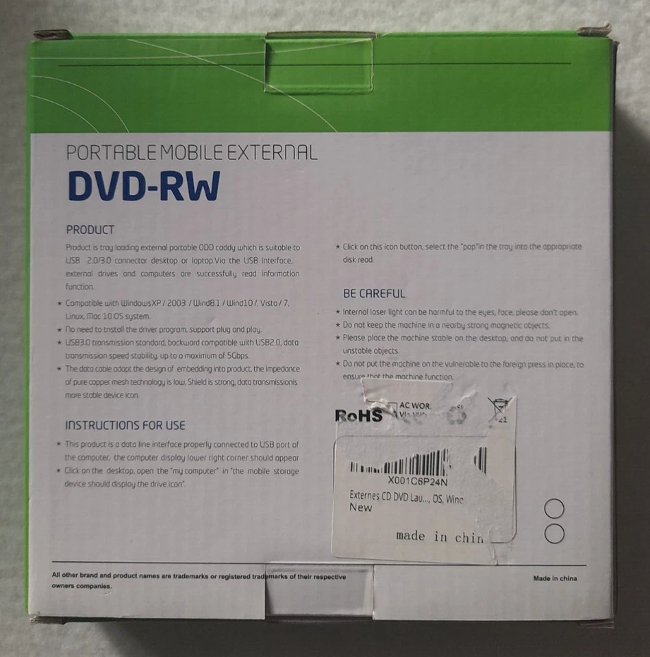 CD DVD RW Writer Ultra Thin 8X Masterizzatore Portatile EsternoODD HDD Device.S5 - Immagine 4 di 4