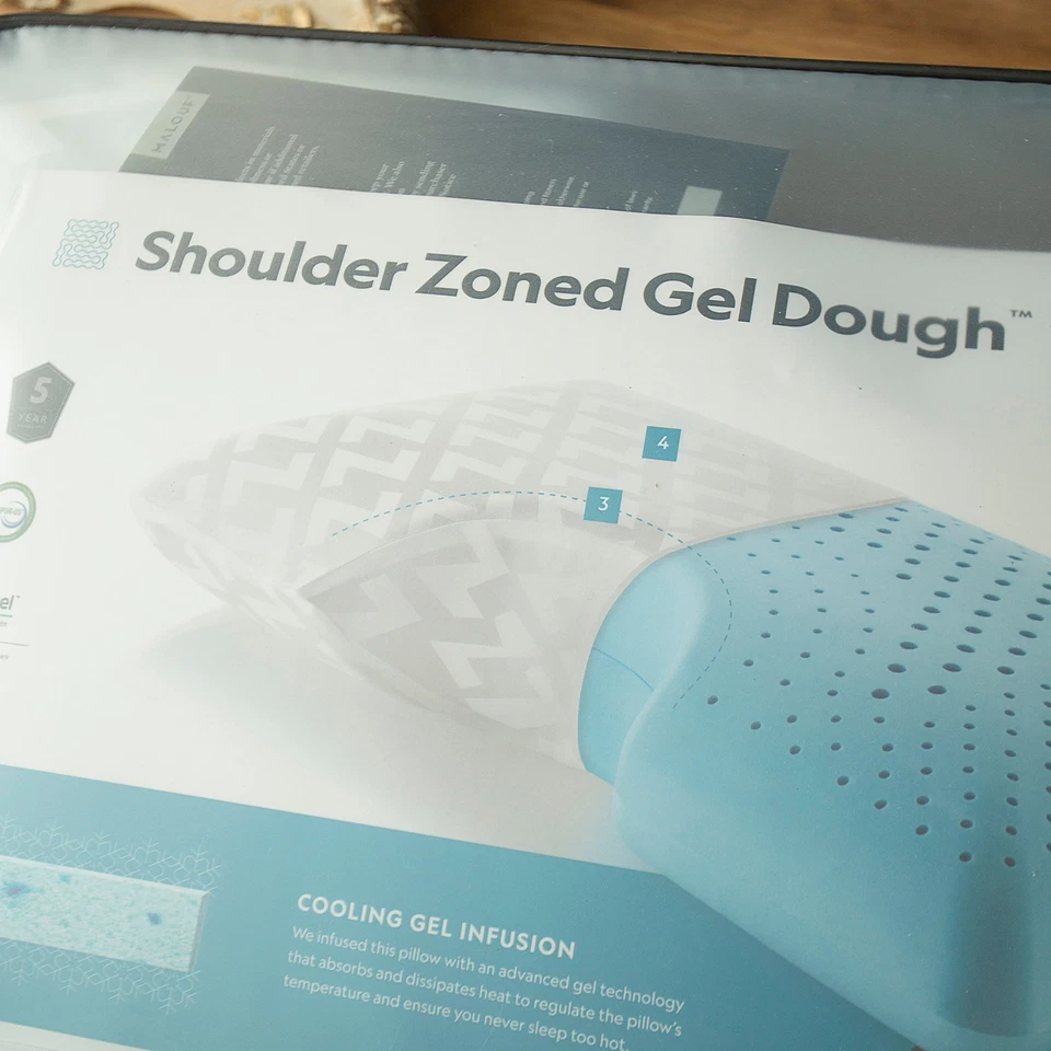 Almohada Malouf Hombro Zonificado Gel Masa Espuma con Memoria Almohada Lateral Dormitorio Queen Foto 3 de 4
