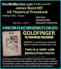 GOLDFINGER 1964 Sean Connery James Bond 007 Complete 12 Page US Movie Pressbook