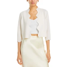 C by Bloomingdale's Cashmere Scalloped Cardigan MSRP $188