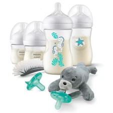 Philips Avent Newborn Gift Set Natural Response Nipple Pacifier Holder Sea Lion!