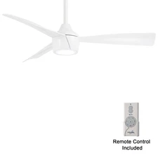 Skinnie - 3 Blade Outdoor Ceiling Fan with Light Kit-44 Inches Wide-Flat White