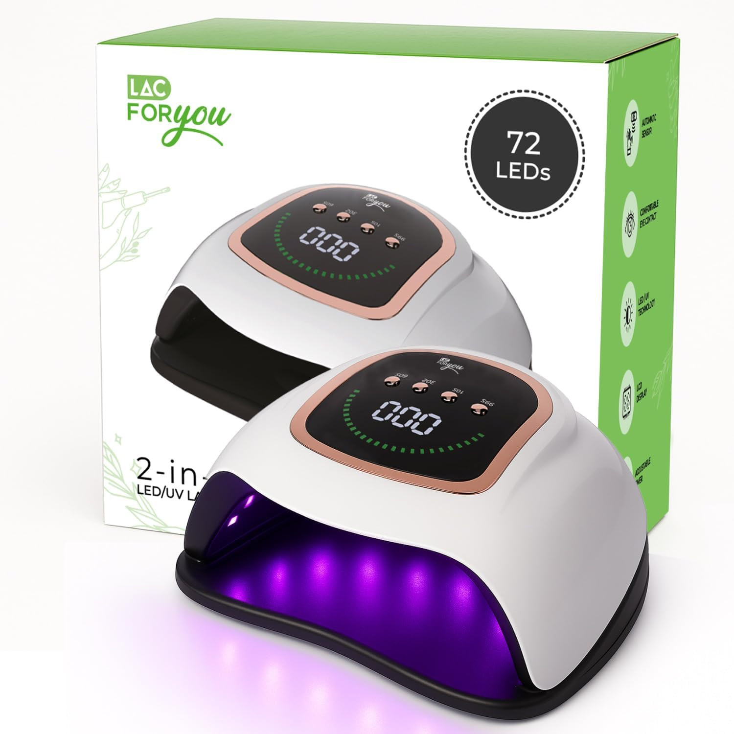 Lampada per Unghie LED UV 72 LED - Per Manicure Perfette a Casa