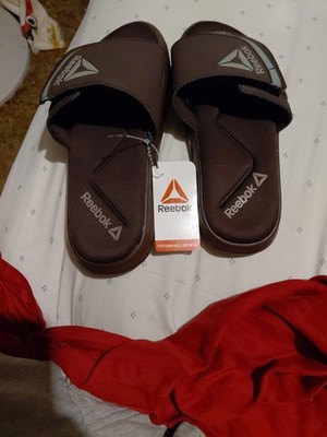 REEBOK Women s 9 Brown Comfort Slide Sandals Memory Foam Adjustable New