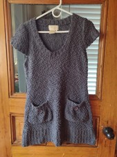 Cap Sleeve Chunky Knit Vintage Sweater Dress Size Xl