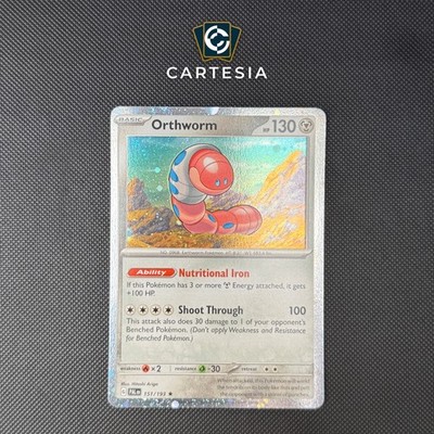 Orthworm Cosmo Holo Paldea Evolved Pokemon TCG PAL 151/193 Englisch Near Mint