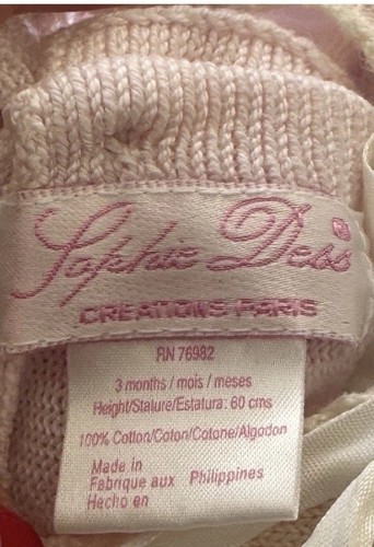 Brandneu Sophie Dess Creations Paris rosa Kleid Gr. 3M Erbstück - Bild 2 von 6
