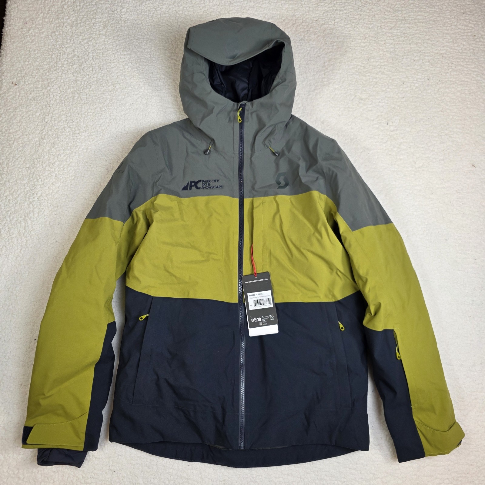 Chaqueta Scott Ultimate Dryo 10 Para Hombre Gris Sombra/Verde Prado Talla Pequeña