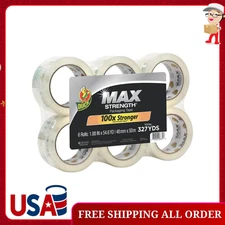 Duck MAX Packaging Tape Clear Heavy Duty Strength 1.88 in. x 54.6 yd. (6-Pack)