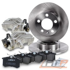 2x BREMSSCHEIBE + BREMSBELÄGE + BREMSSATTEL HINTEN FÜR AUDI A3 8L 1.8 1.9
