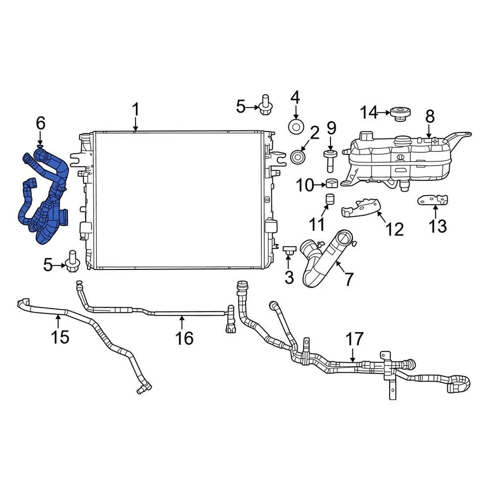 For Jeep Wagoneer L 2023-2025 Jeep 68470766AA Radiator Coolant Hose - Изображение 2 из 4