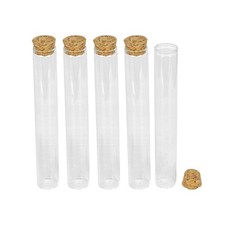 6 Pcs Empty Transparent Test Tube Glass Bottle Vials With Cork Stopper, Clear...