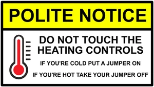 Please Do Not Touch The Heating Controls Thermostat Self Adhesive Sticker