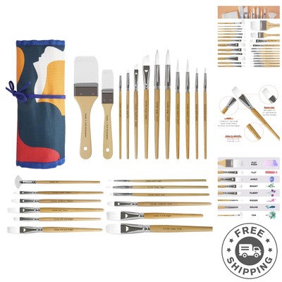 Complete Paint Brushes Collection: 24 Professional Brushes for Your Art Journey