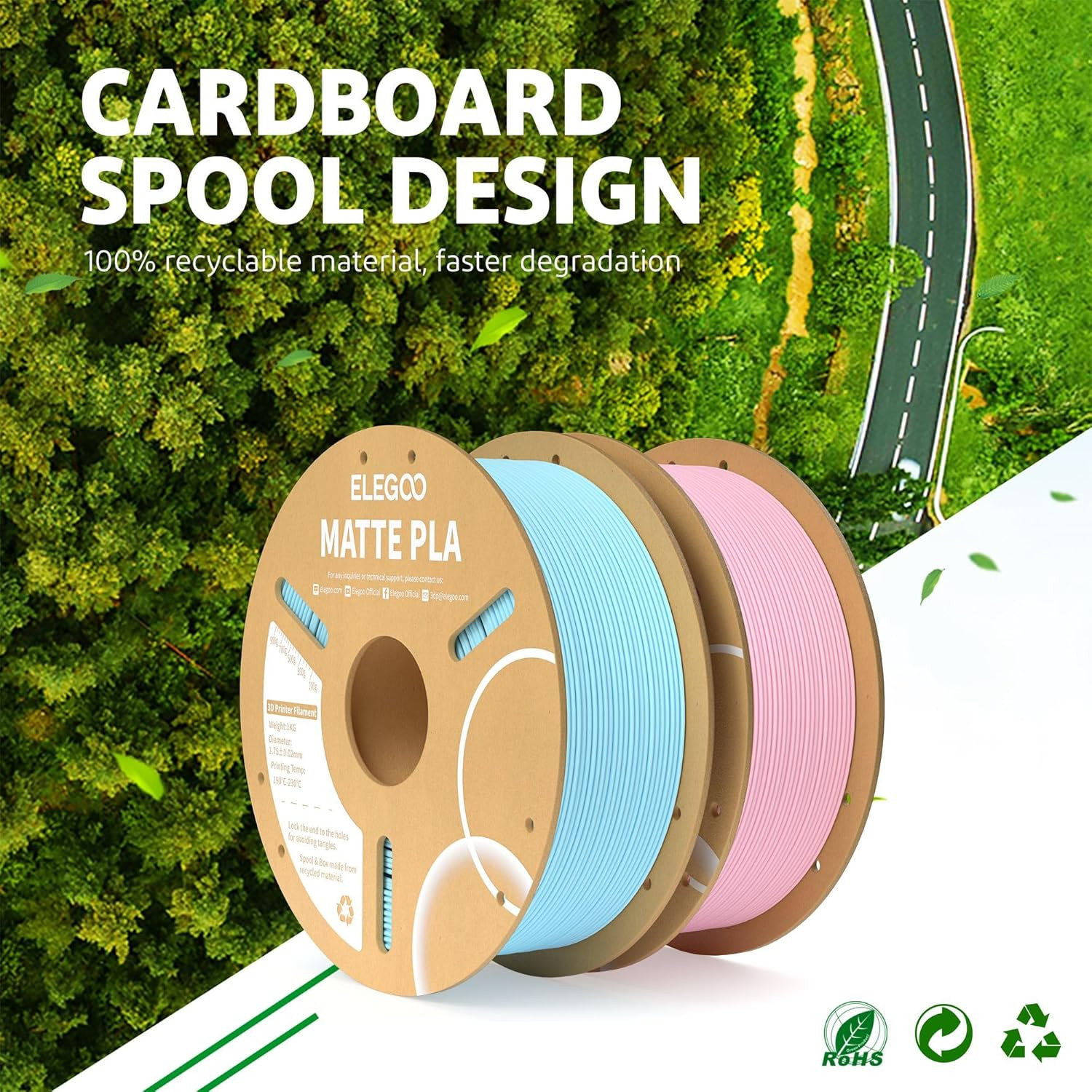 Matte PLA Filament Matte White 4KG, 1.75Mm 3D Printer Filament Bundle Dimensiona