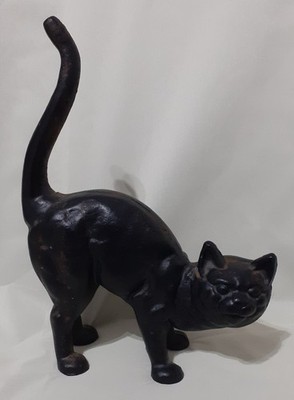 Antiker Türstopper HUBLEY Gusseisen Glöckner Katze #216