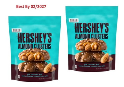 2-PACK Hershey's Almond Clusters, Milk Chocolate w/Caramel & Sea Salt 20 Oz each