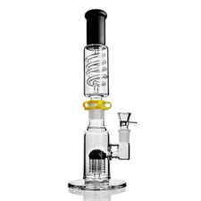 Freezable Helix Coil Glass Bong Arm Tree Perc Water Pipe Smoking Recycler Rig