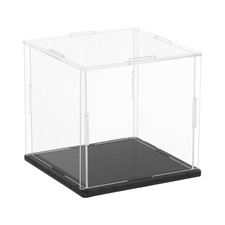 Acrylic Clear Display Case for Collectibles 3.9 x 3.9 x 3.9 Inch with Black Base