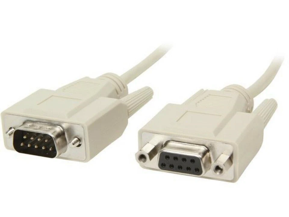 CablesToGo 09453 50ft (15.2m) DB9 M/F Serial RS232 Extension Cable, Beige - Image 3 of 4