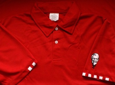 KFC Kentucky Fried Chicken Employee Uniform Red Polo Shirt Mens Medium