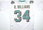 Ricky Williams Signed Miami Pro White Football Jersey (JSA)