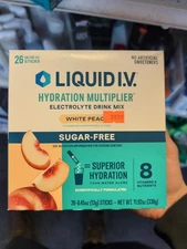 Liquid I.V. Hydration Multiplier Powder White Peach 26 Sticks EXp Nov 26