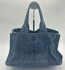 PRADA Tote Hand bag Canapa Denim Indigo Authentic