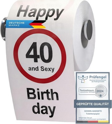 GOODS+GADGETS Lustiges Fun Klopapier zum 40. Geburtstag Toilettenpapier