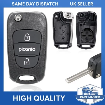 PARTMASTER 2 Button Remote Key Fob Case Shell For Kia Picanto 2004-2022