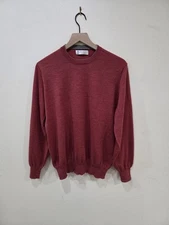 Brunello Cucinelli Wool Cashmere Blend Crewneck Sweater Red Men's Size Medium