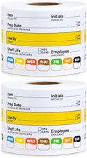 Restaurant Quality Shelf Life Food Rotation Labels Vinyl, 2” X 3” Self-Adhesive