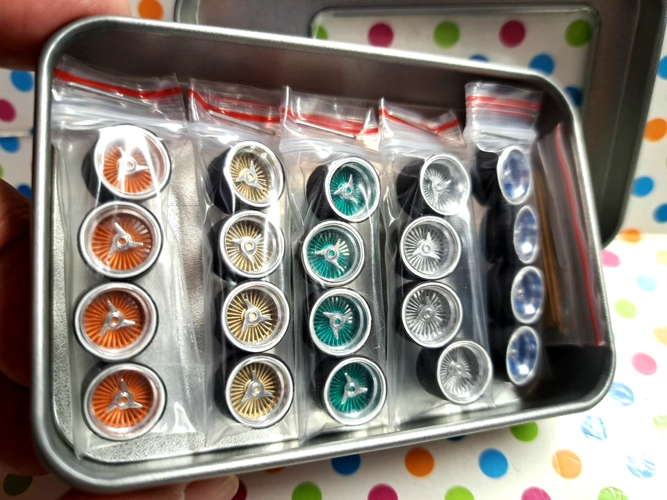 CUSTOM WHEELS ALLOY 1/64 DAYTON FITS ON 83 SILVERADO LOWRIDER 5 SETS new - Image 2 of 4