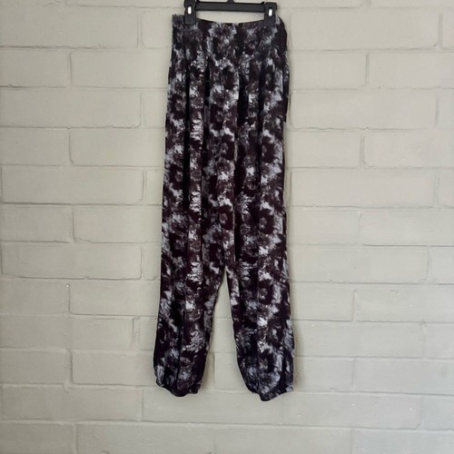 Handmade in Thailand | Lotus and Luna Tie Dye Wide Leg Pants Black Women’s S