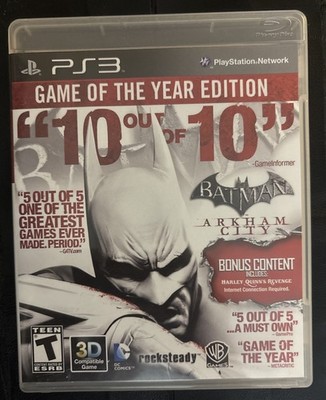 Batman Arkham City GOTY Edition PS3 PlayStation 3 CIB Complete Scratch Free Disc
